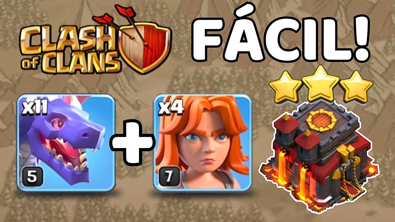 Melhor Ataque Para CV10: Muito Quebrado! Da PT At&eacute; Em CV11! Funciona Na Guerra/Liga/Ranked