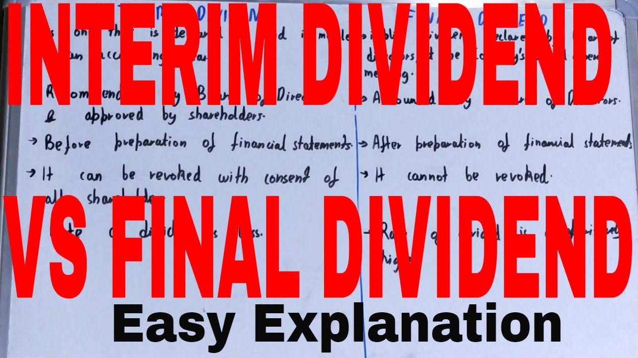 Interim Dividend vs Final Dividend|Difference between interim dividend and final dividend