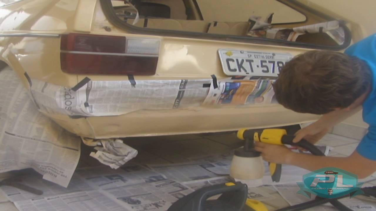 VW GOL L 1980 AMARULA #05 - Pintura do porta malas e saia traseira