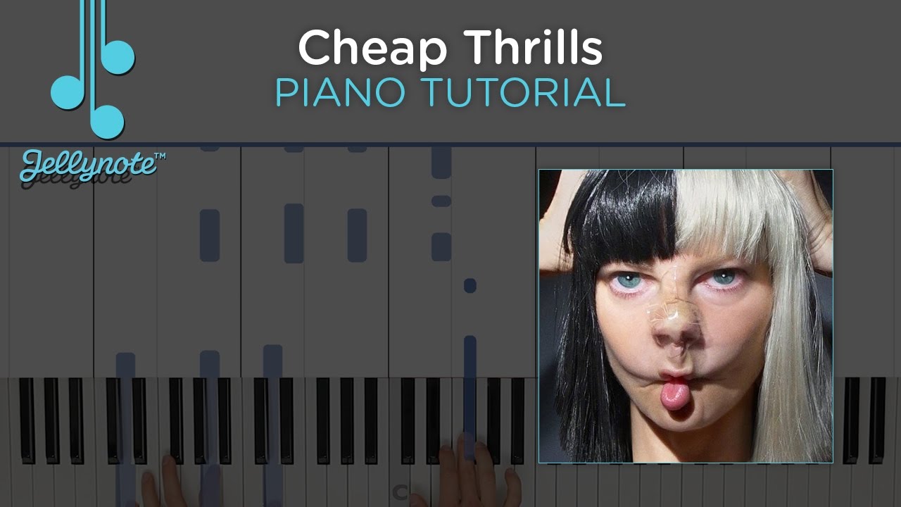 Cheap Thrills by Sia - Easy Piano Chords Tutorial with PGN Piano (Jellynote Lesson)