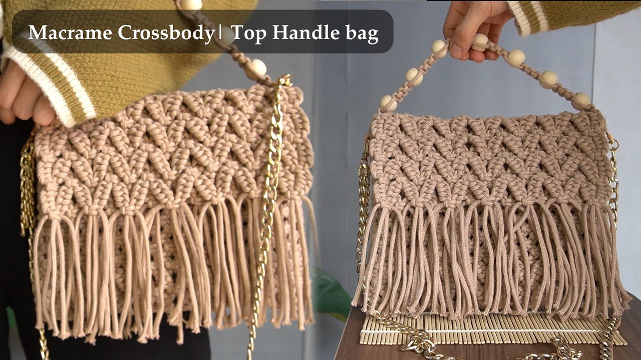 DIY Macrame Crossbody Bag Tutorial: Handcrafted Boho Sling Bag Creation| Easy Step by Step Guide