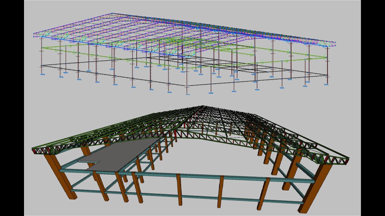 NAVE INDUSTRIAL MIXTA HORMIGÓN-ACERO CON CYPE 3D