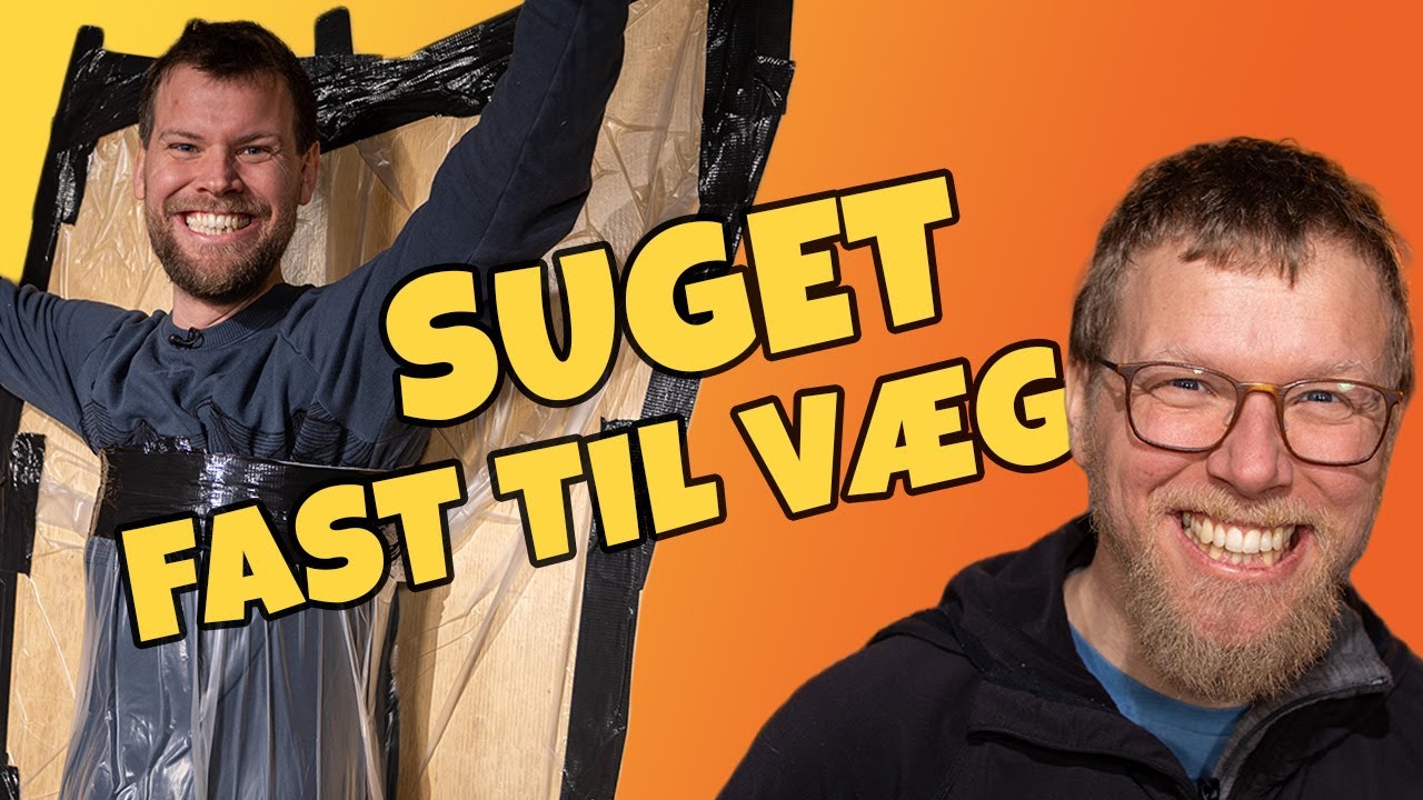 Suger Kåre fast på en væg med støvsuger - Emil overrasker Kåre