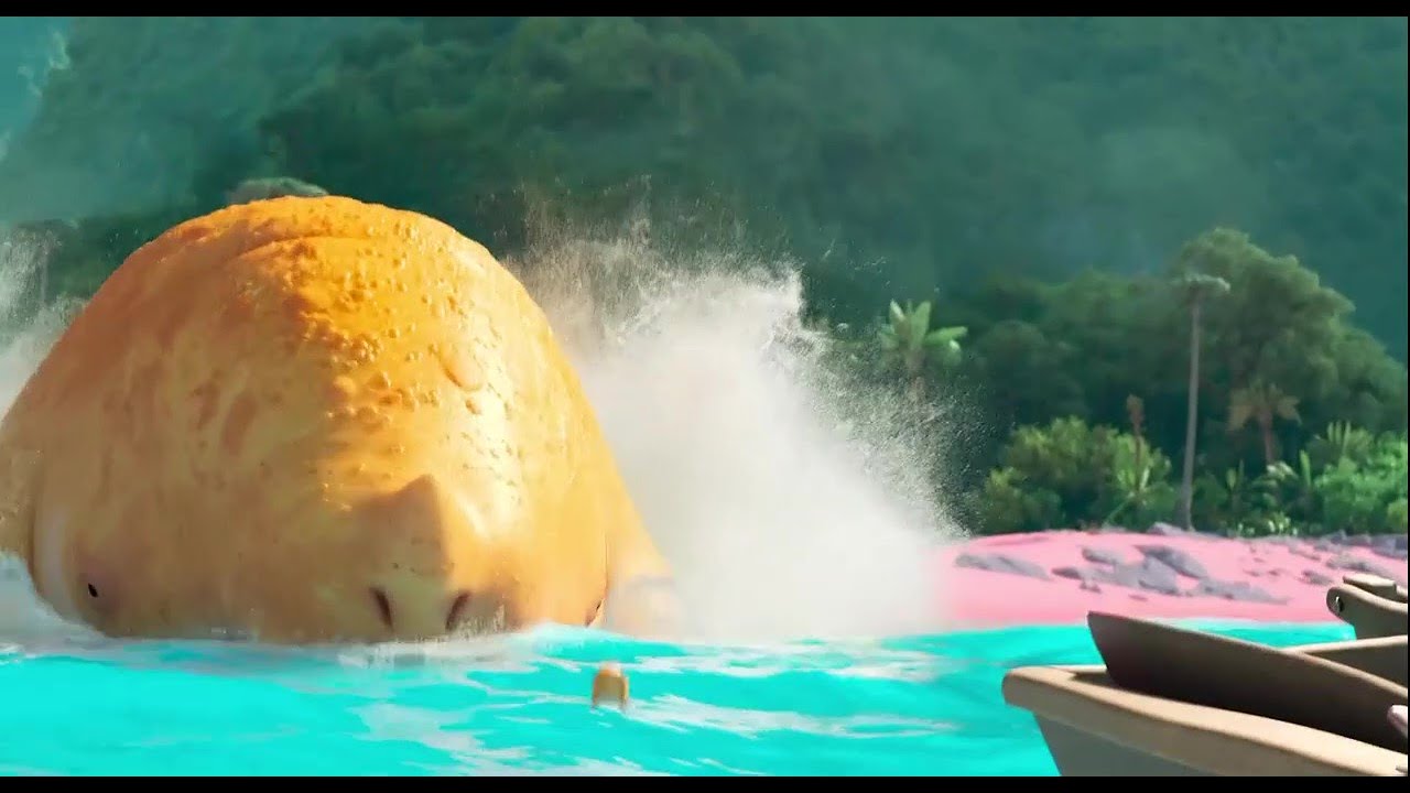 Jacob and Maisie chased by mother of monsters scene - The Sea Beast (2022)