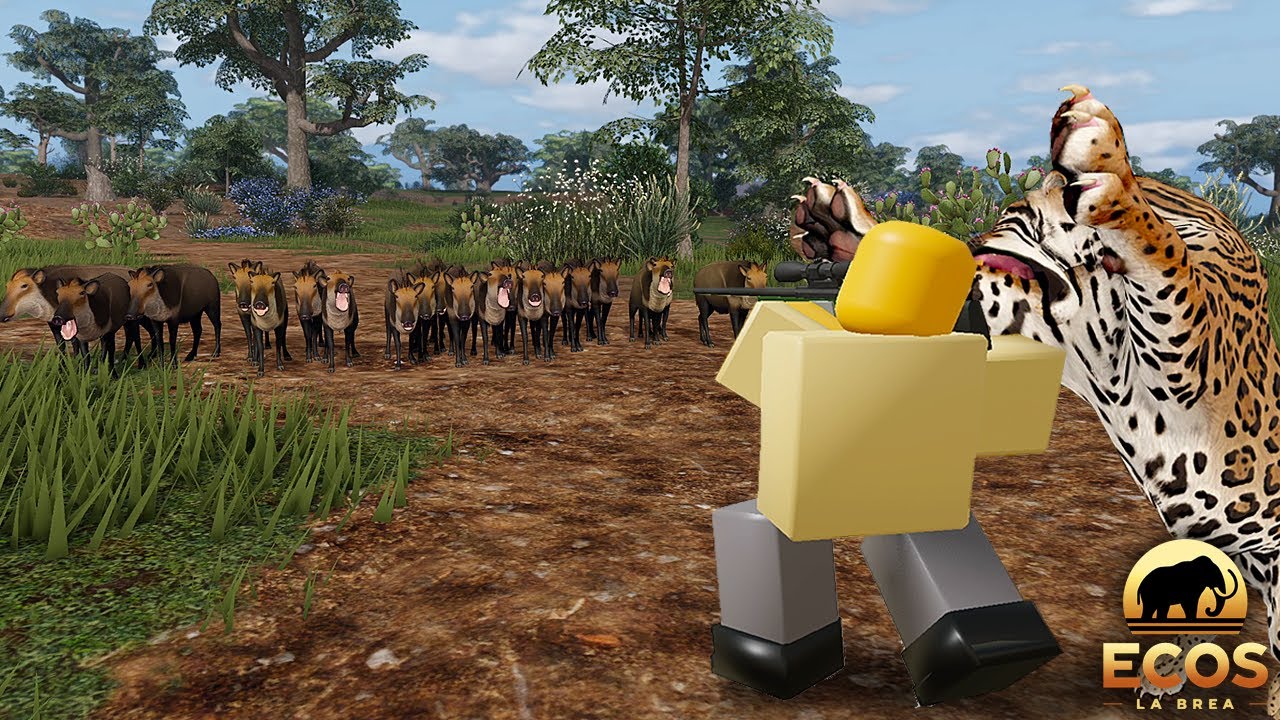 Охотника преследует смилодон! | ROBLOX Ecos: La Brea