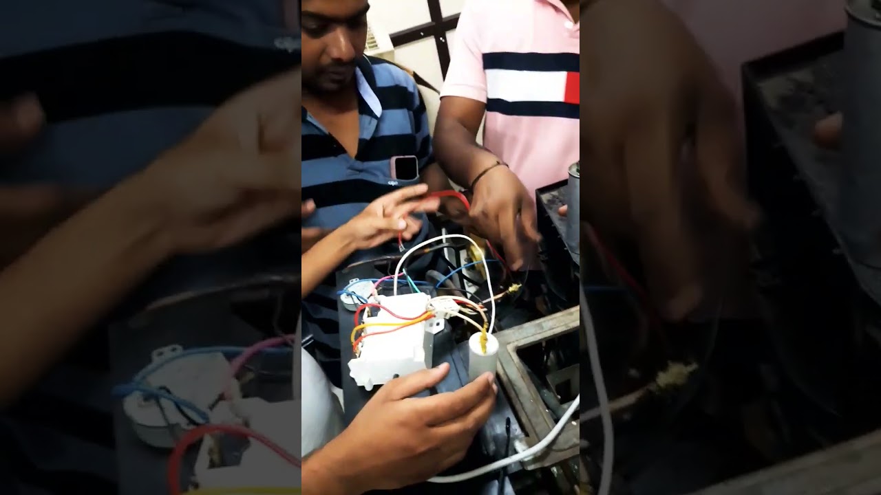 Window Ac wiring with pcb single - single  capacitor practically training classes call 9990879879