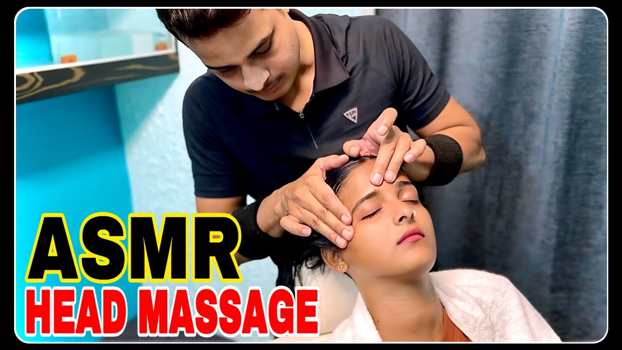 DEEP SLEEP & RELAXING HEAD NECK EYE MASSAGE TO INDIAN GIRL BY BARBER RIZWAN | Neck Crack | ASMR