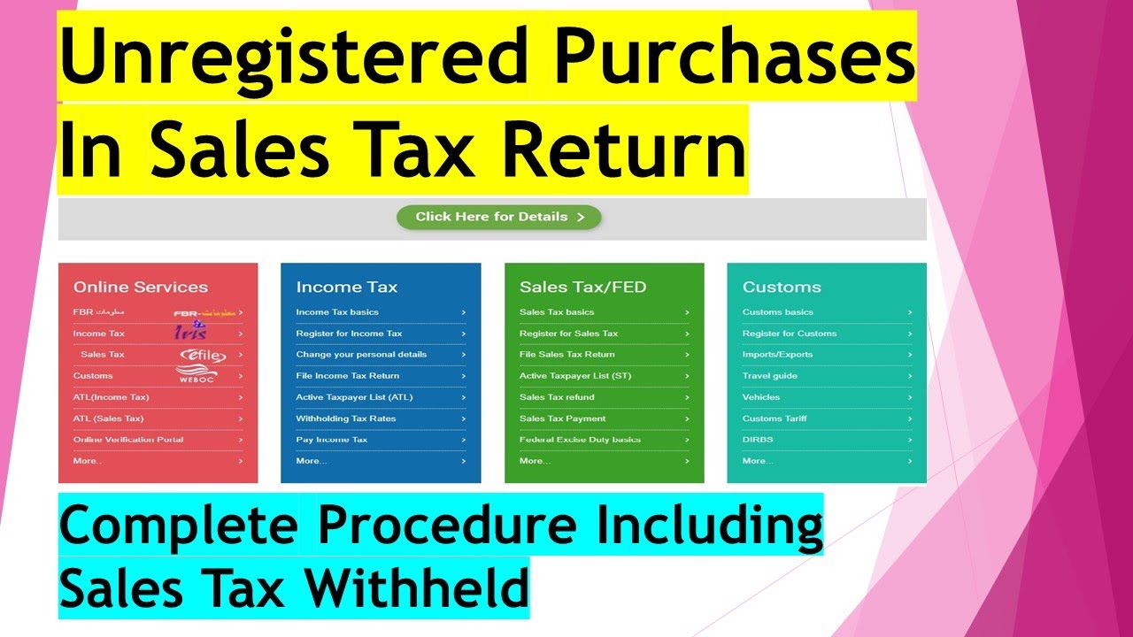 Unregistered Purchases In Sales Tax Return
