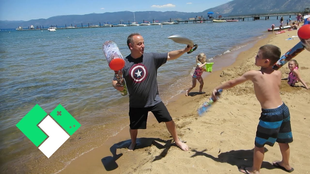 SWORD FIGHTS ON THE BEACH (6.9.14 - Day 801) | Clintus.tv