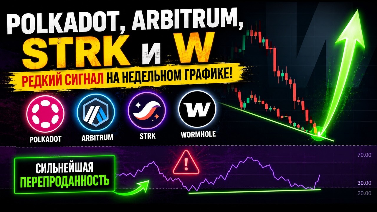 ✅ Polkadot, Arbitrum, STRK и W - Редкий сигнал на недельном графике!