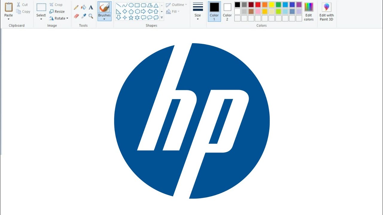 How to draw HP Logo on Computer using Ms Paint | HP Logo Drawing.