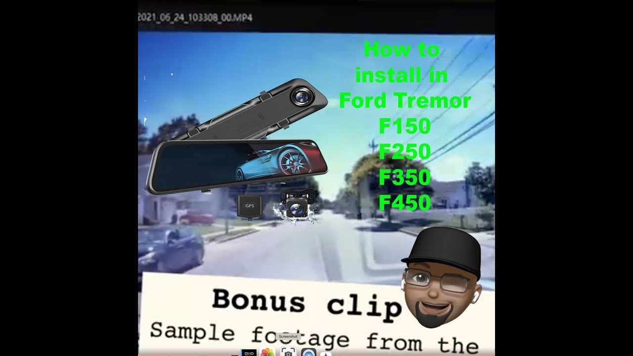 How to install 4K Mirror Dash Cam, Rear View Mirror Camera on your 2017 2022 Ford F-250 F350 Tremor