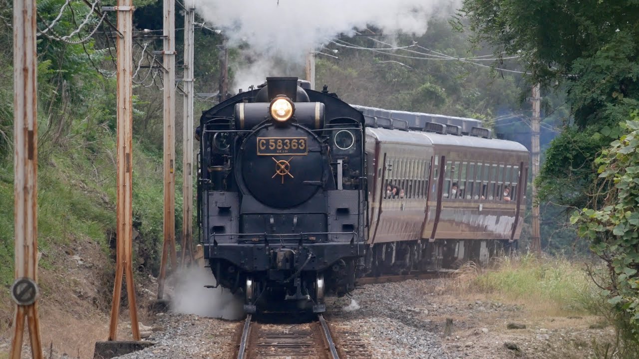 【2022夏のパレオ！】秩父鉄道 C58−363・HMなし・白煙少 [Chichibu-Railway Class C58-363 "PALEO EXPRESS"in 15 Aug. 2022]
