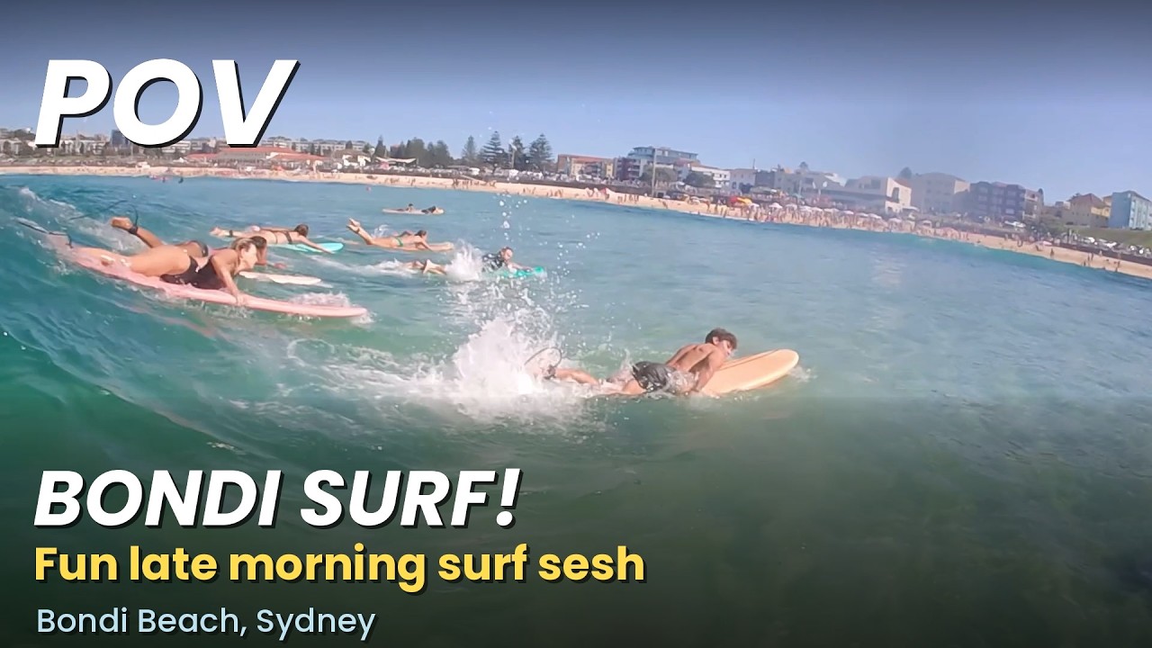 POV BONDI SURF! Fun late morning surf sesh — Bondi Beach, Sydney 🤙