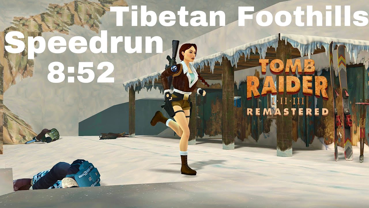 Tomb Raider 2 Remastered: Tibetan Foothills - Speedrun - 8:52