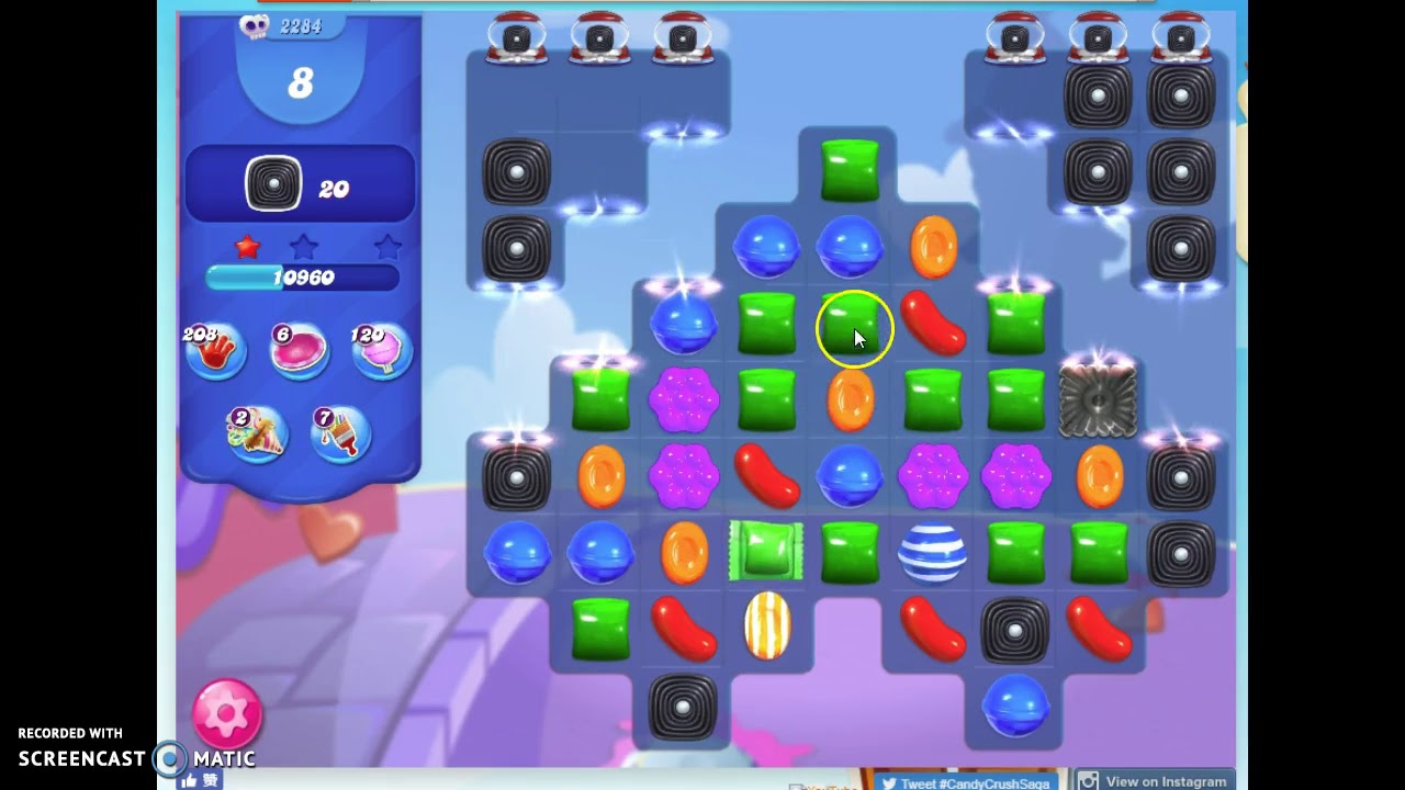 Candy Crush Level 2284 Audio Talkthrough, 2 Stars 0 Boosters