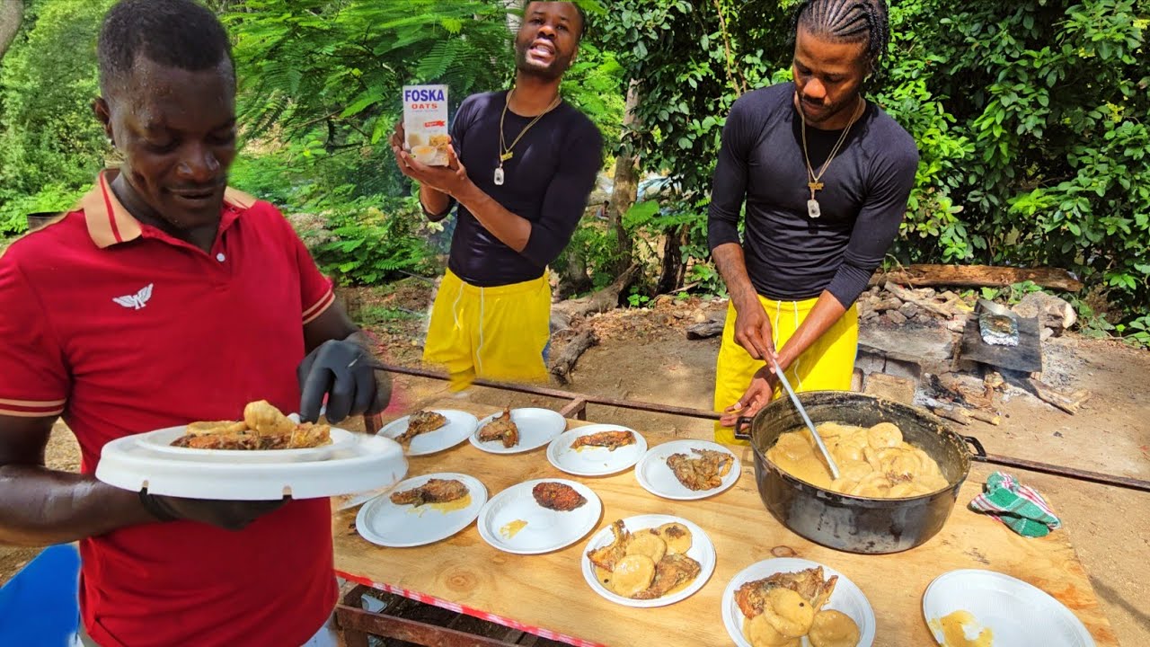 First time eating oats dumpling with coconut milk Linking up with @KINOLIFEINJAMAICA  