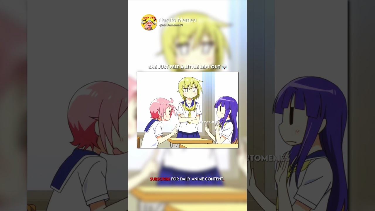 When you just wanna fit in but end up looking even funnier 😂💀 #yuyushiki #otaku #funnyanime #frinds