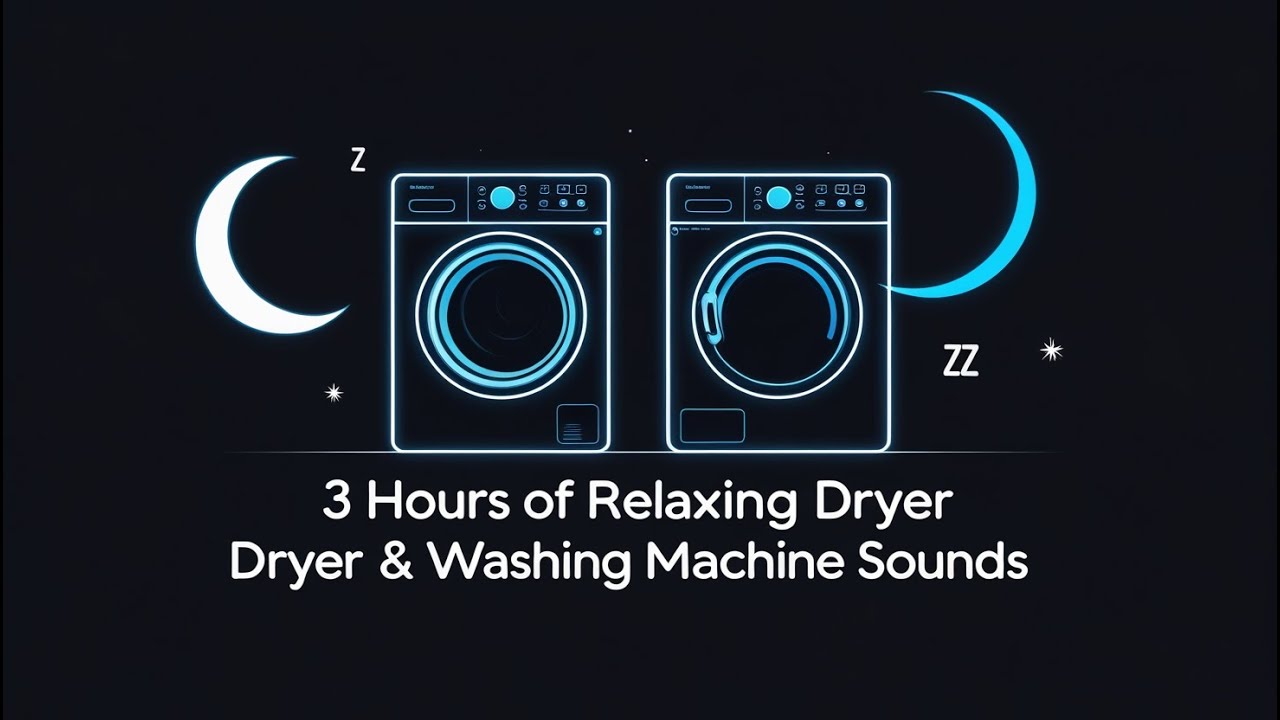 Black Screen Dryer & Washing Machine Sounds for Sleep and Relaxation 3 Hours