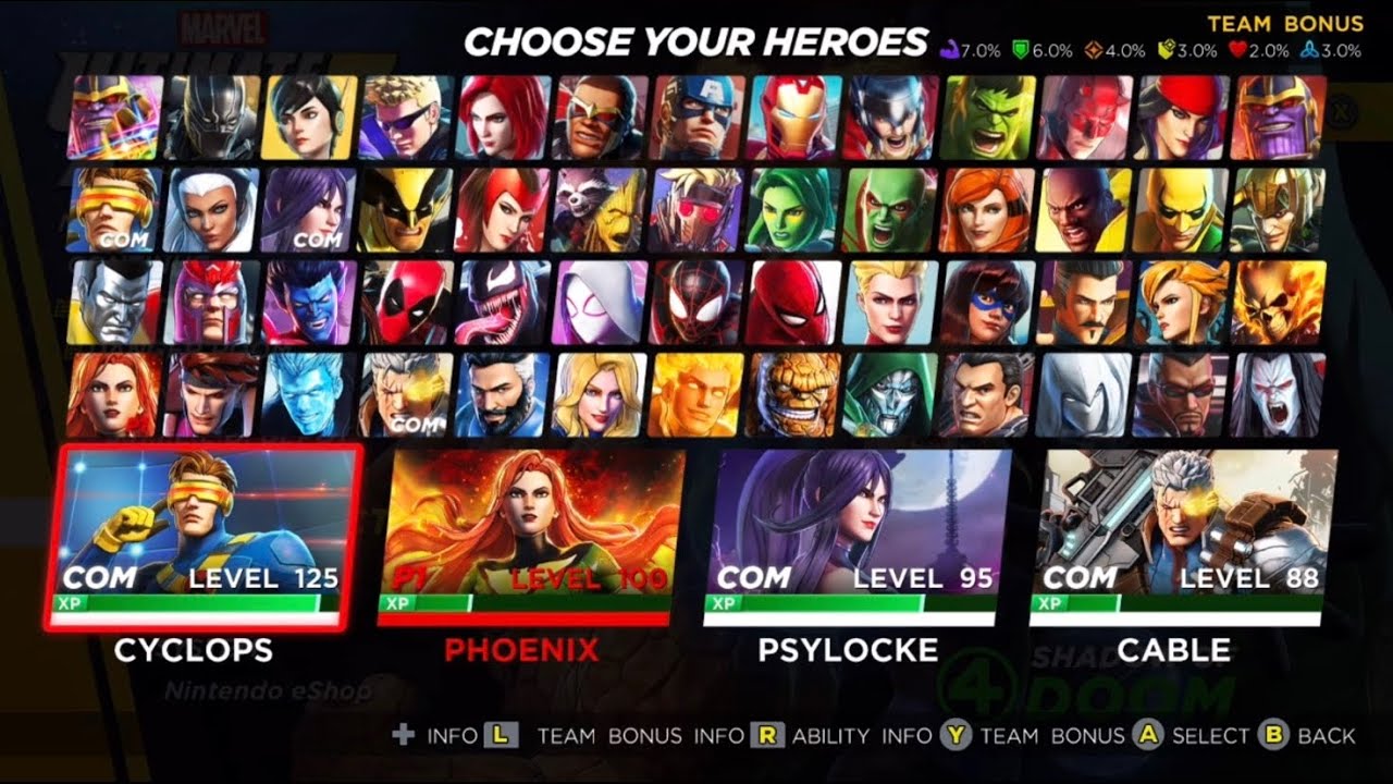 Marvel Ultimate Alliance 3: The Black Order - All Playable Characters (Including DLC)
