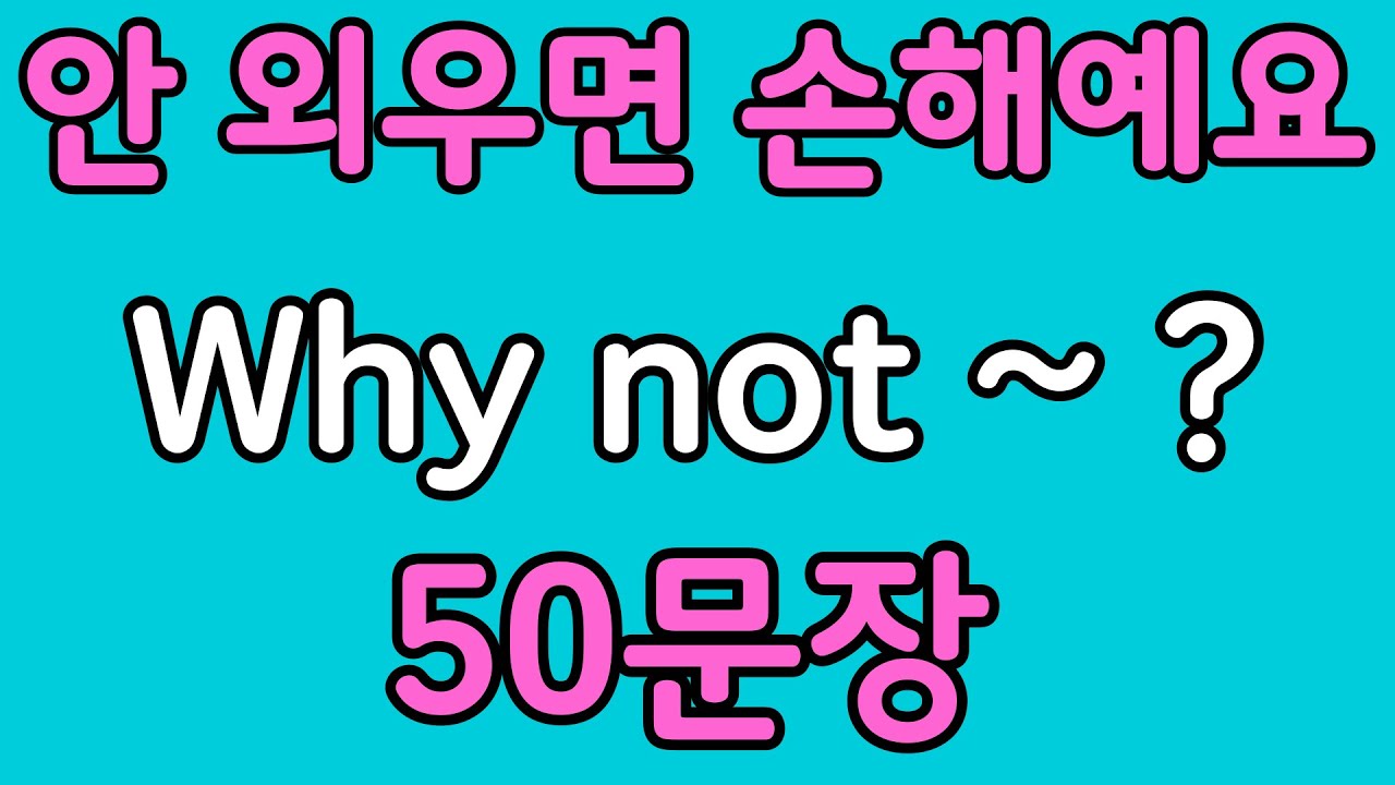 패턴영어 | Why not~? 패턴으로 배우는 영어 표현 50문장 | 왕초보 영어회화