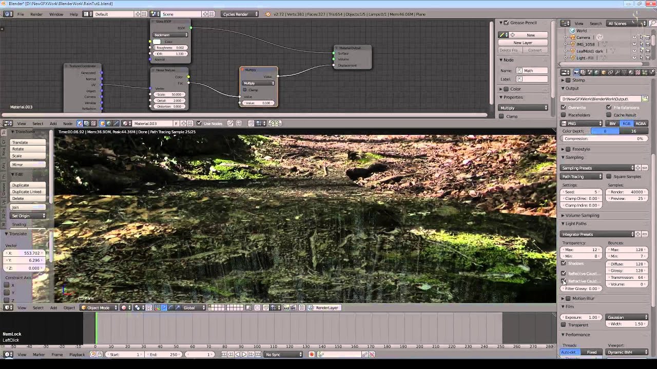 Blender 2.72 Tutorial - Making Rain