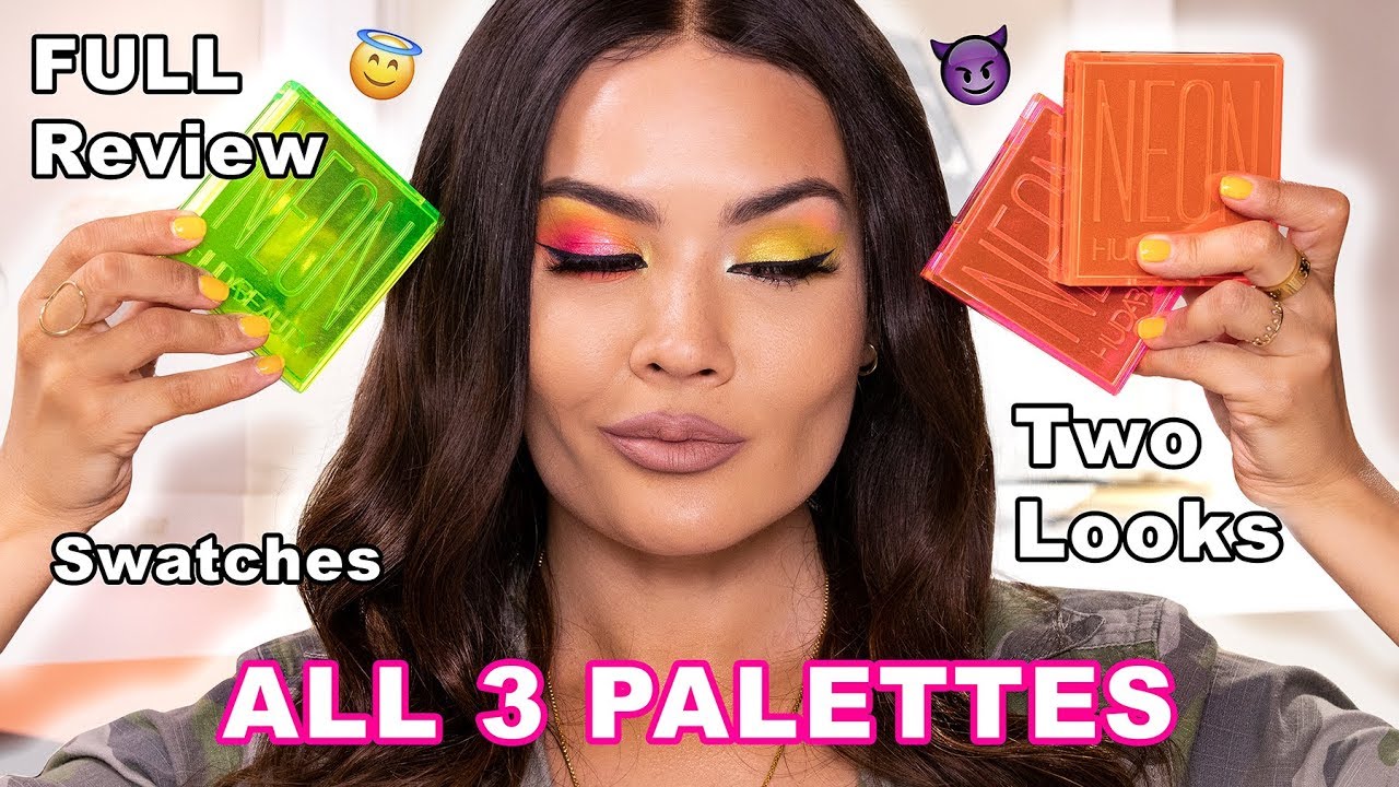 HUDA BEAUTY NEON OBSESSIONS PALETTES  REVIEW + SWATCHES + 2 LOOKS | Maryam Maquillage