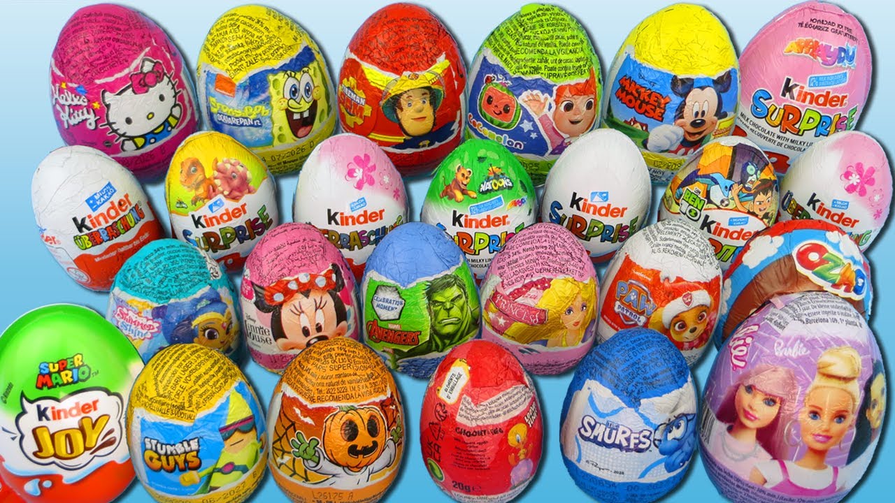 26 Jajko Niespodzianka Cocomelon Ben 10 Kinder Niespodzianki Mickey Kitty Paw Patrol Jajka ASMR