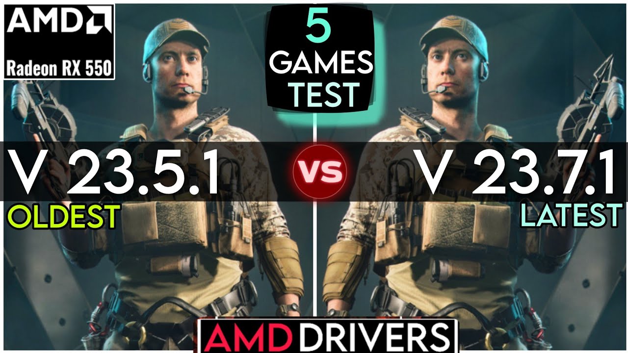 AMD Driver (23.5.1 vs 23.5.2 vs 237.1) | Amd 23.7.1 New Driver Update | 5 Games Test | RX 550