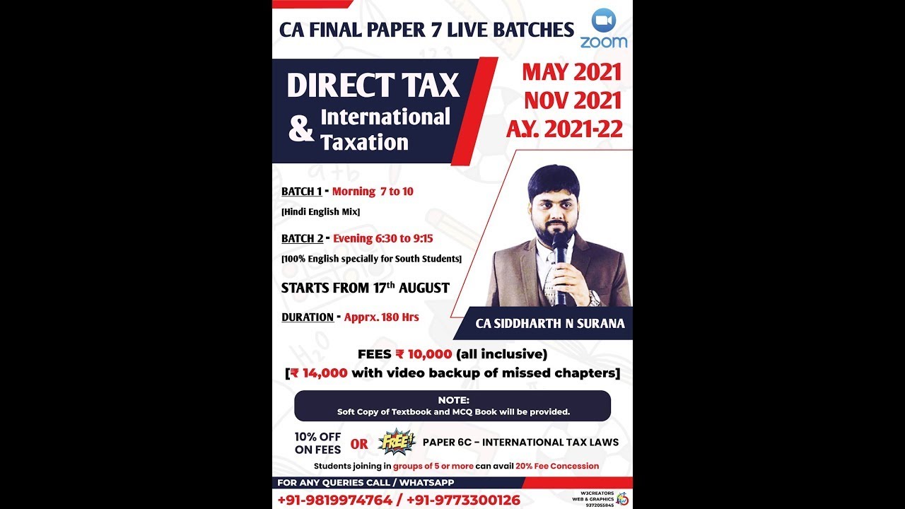 CA Final Direct Tax - May 2021 and Nov 2021 - Introduction Lecture 1