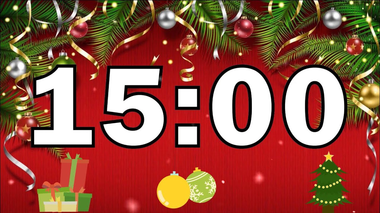 15 Minute Christmas Timer || Silent Timer With Voice & Chime || #timer #christmas #education #tools