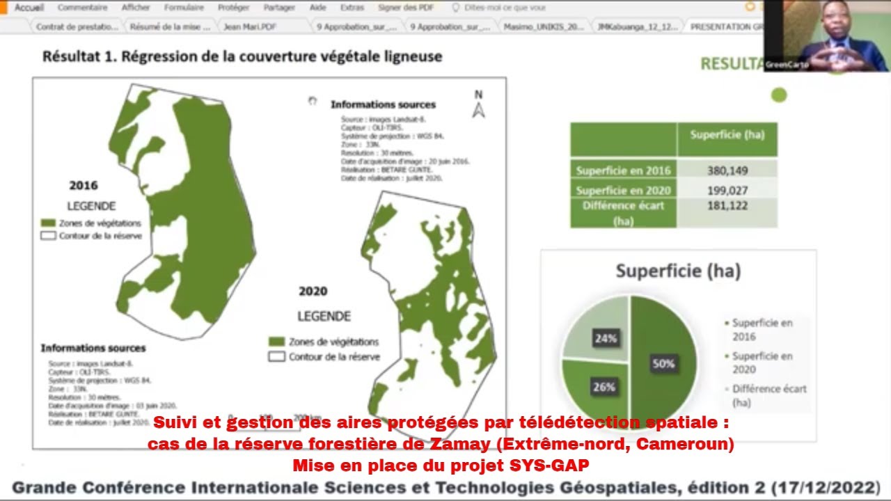 Suivi et gestion des aires protégées par télédét° (réserve forestière de Zamay/Cameroun), Panel 6