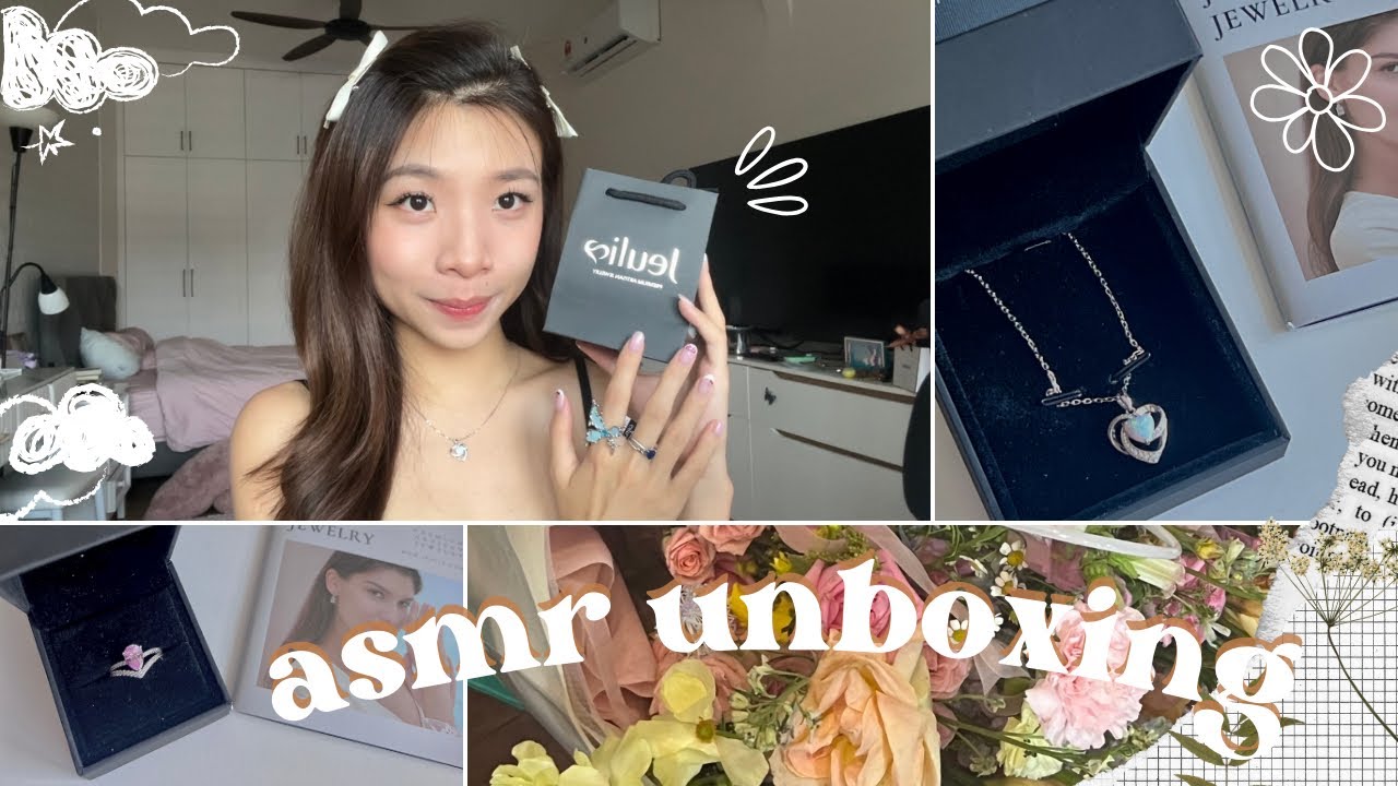 ♡‌ asmr || jeulia jewellery unboxing + crystal bracelets sounds 🦋