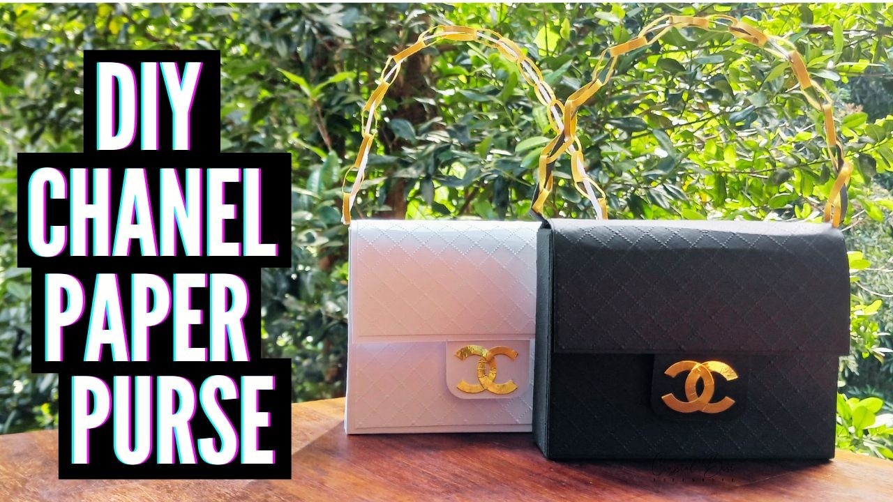 Бумажная сумочка Chanel | Поделка из бумаги своими руками | Урок по изготовлению подарочной сумки