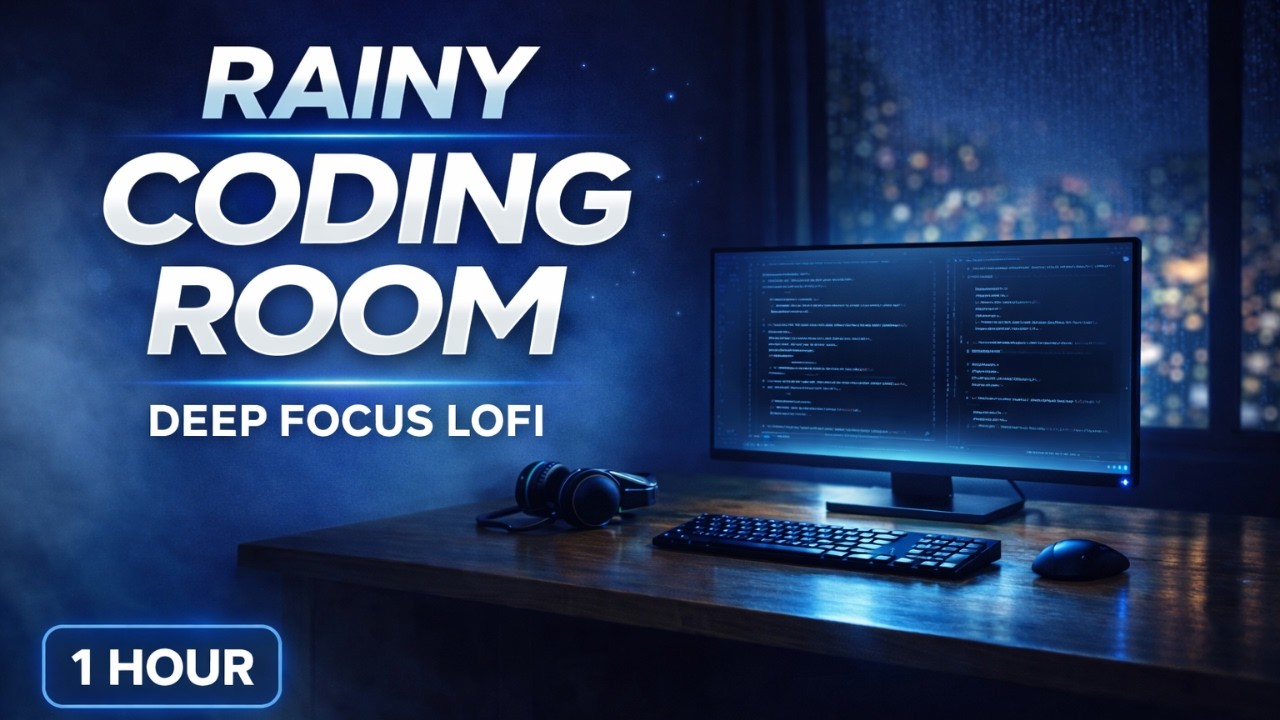 Rainy Coding Room – Deep Focus Lofi Mix (1 Hour)