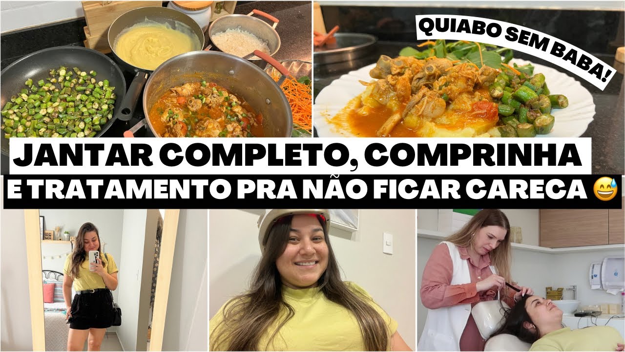 FRANGO COM POLENTA E QUIABO (SEM BABA)