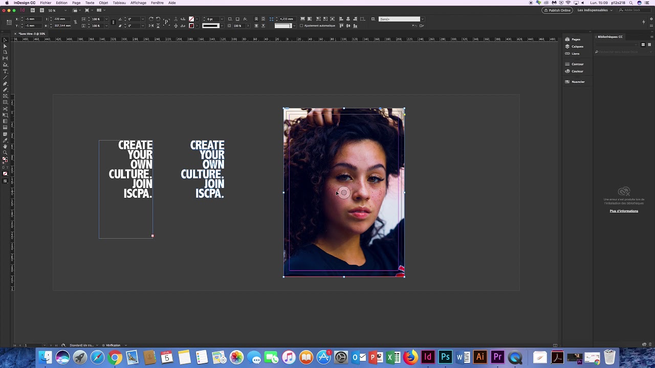 Tuto cr&eacute;ation d'affiche InDesign - image en transparence dans du texte