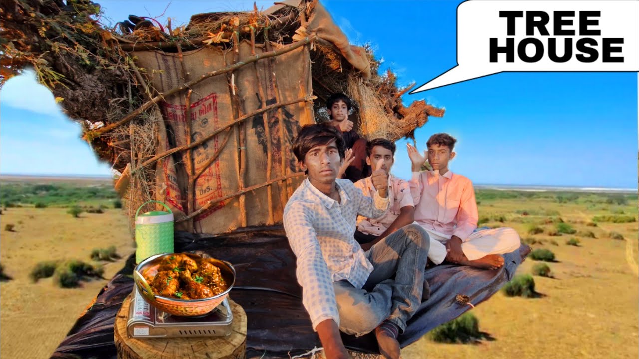 Camping on tree house with my friends | camping in india | camping video | village gavala 