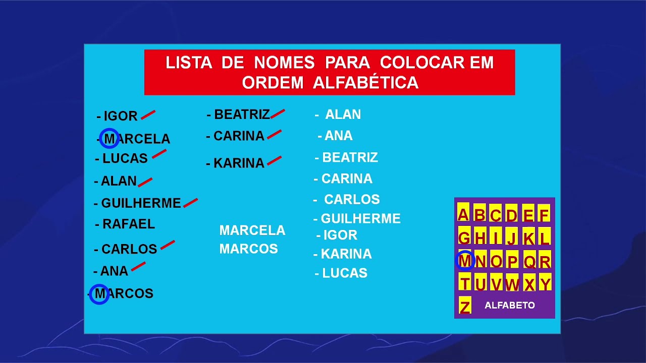 Organização em ordem alfabética | Rioeduca na TV – 3º Ano