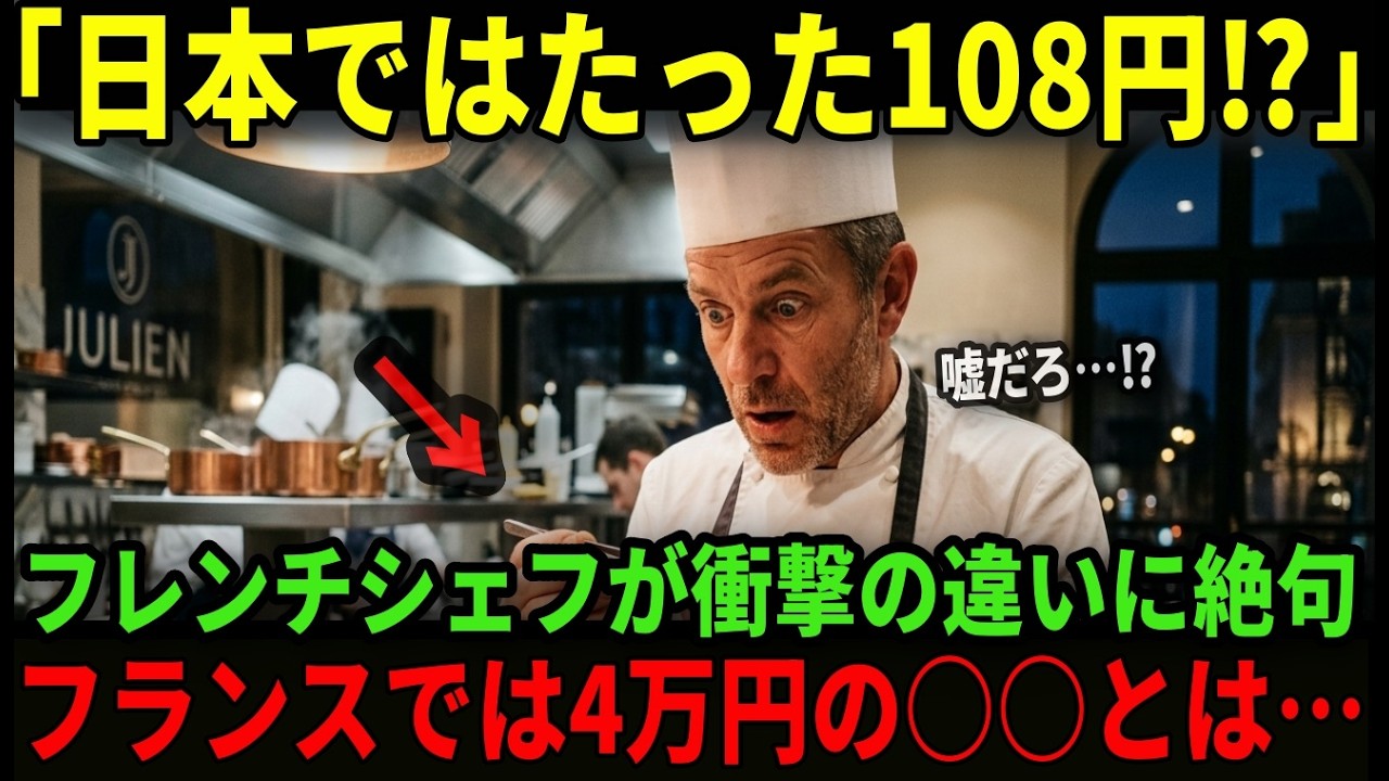 【海外の反応】「フランスでは4万円、日本では90円！」フランス人料理人が絶句した日本製の〇〇とは