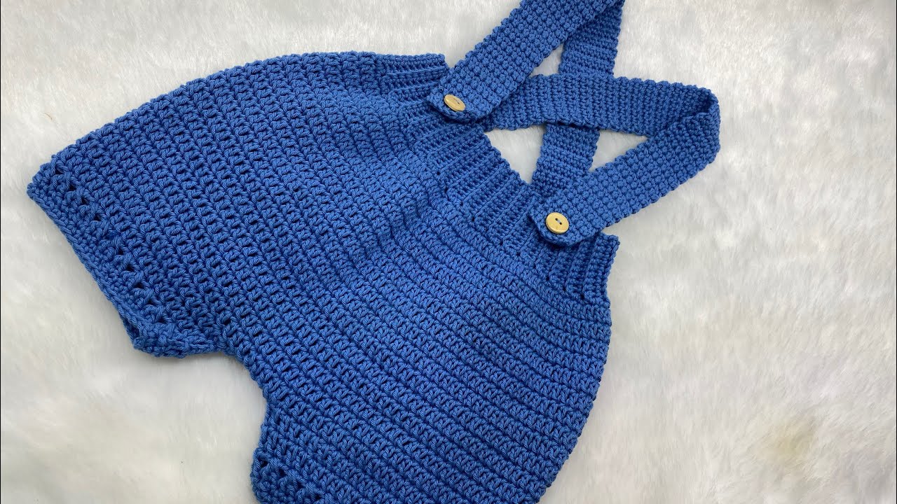 SHORT CON TIRANTES TEJIDO A CROCHET 🐳⚓️ [pantalón corto] ⛵️🐠[short para bebé]🐬[short de verano]