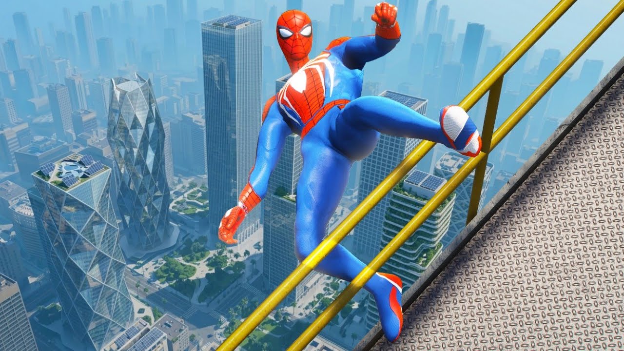 SPIDERMAN FUNNY GAME MOMENTS (GTA 5 Spider-Man Jumps) #3