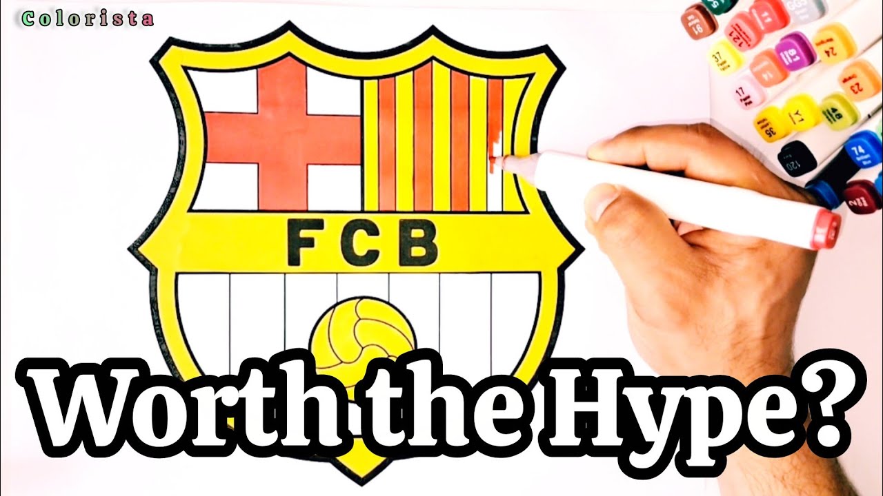 ASMR | Coloring the Barcelona Flag with Markers (Satisfying Marker Sounds)