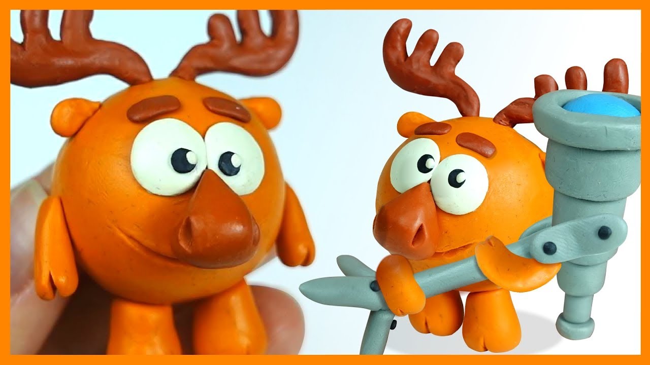 Лепим Смешарика Лосяша из пластилина. Plasticine.