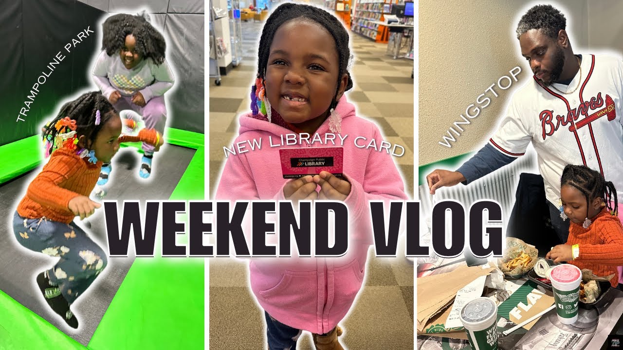 Weekend VLOG: Trampoline Park Fun, New Library Card, and WingStop! 