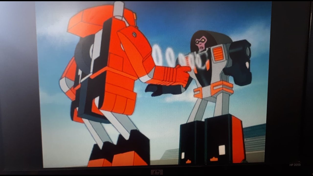 Gobot Crasher and Gobot Scooter have a confrontation at the race car track but she does not hurt him