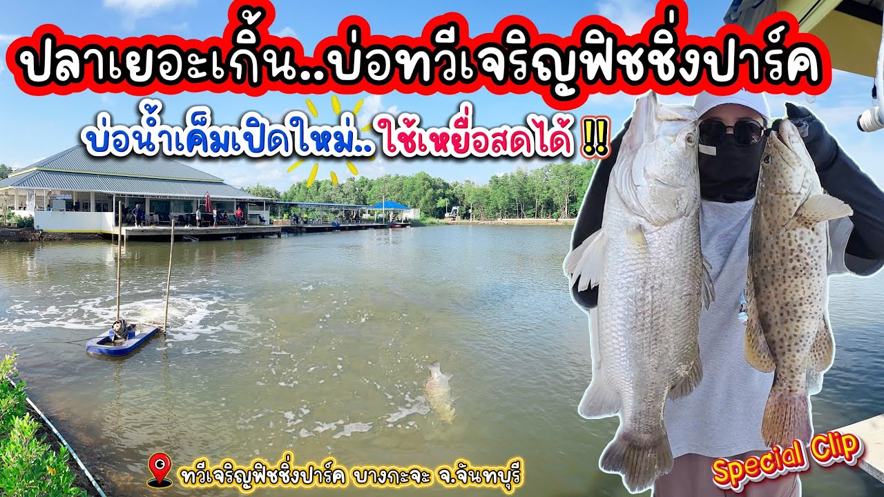 บ่อตกปลาน้ำเค็มเปิดใหม่ จันทบุรี ค่าคันเริ่มต้น50บาท ใช้เหยื่อสดได้ด้วย!! (Special Clip)