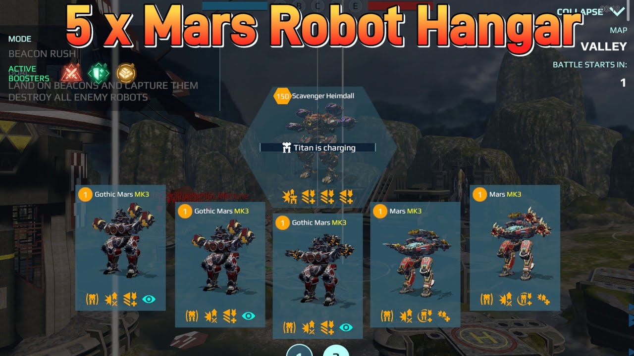 🔥 New 5 X Mars hangar in 2023 & Heimdall Titan | War Robots Gameplay