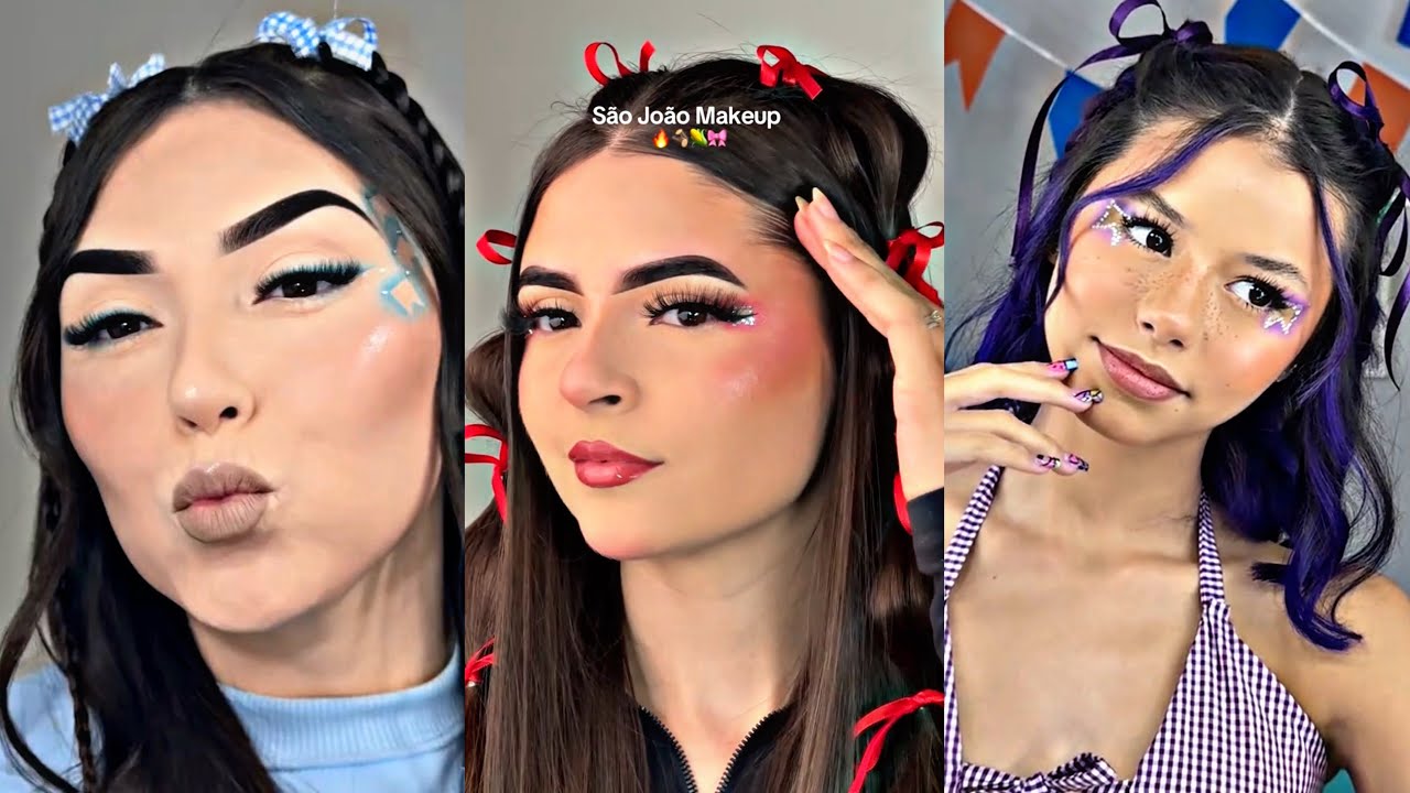 IDEIAS de MAQUIAGEM para FESTA JUNINA 🪁| tiktok compilados
