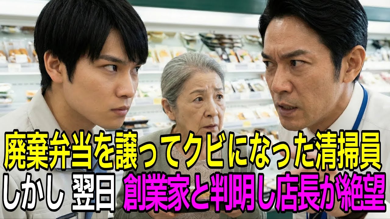 廃棄弁当を老婆に譲って解雇された清掃員、翌日その老婆が創業家と判明し店長が土下座する羽目に【感動する話】【朗読】